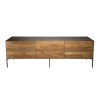 MAXENCE TV Stand with 2 Doors and 1 Drawer - Recycled Teak Wood and Anthracite Grey Metal Legs
