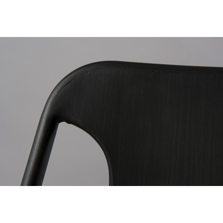 Lot 2 chaises noires acacia et acier LEANDRE