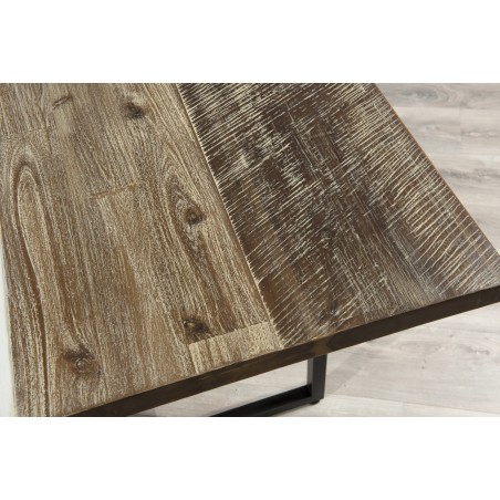 Table à manger LEANDRE 200x100cm bois acacia et acier noir