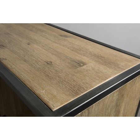 Bibliothèque LEANDRE - Bois Acacia et Acier Noir