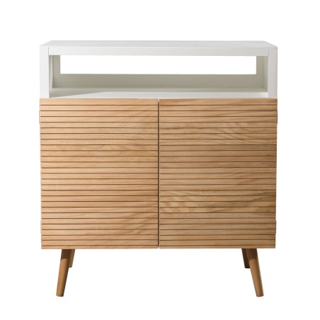 PEDRO Buffet 2 Doors Light Wood and White - Stylish Storage Solution