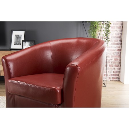 KATE - Fauteuil cabriolet NEW YORK rouge pieds noirs