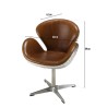 OCTAVE - NEVADA Vintage Brown Leather Armchair with Aluminum Legs