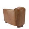 OCTAVE CHICAGO Vintage Brown Leather Armchair - Wooden Legs