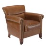 Fauteuil VERONE en cuir marron vintage - OCTAVE