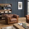 OCTAVE Vintage Brown Chesterfield Armchair | Baroque Style