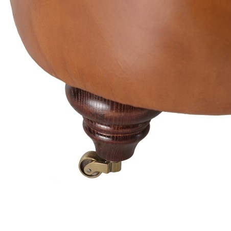 Fauteuil marron capitonné vintage OCTAVE