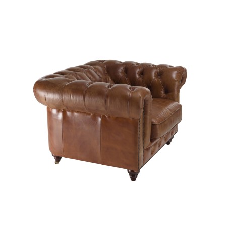 OCTAVE Vintage Brown Chesterfield Armchair | Baroque Style