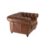 Fauteuil marron capitonné vintage OCTAVE