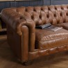 OCTAVE - Vintage Brown Leather Tufted Chesterfield Sofa 3 Seater