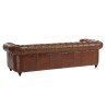 OCTAVE - Vintage Brown Leather Tufted Chesterfield Sofa 3 Seater