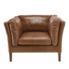 OCTAVE Vintage Brown MILANO Armchair - Wood Legs