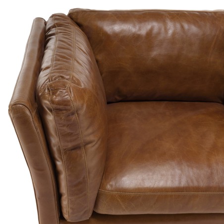 Fauteuil vintage en cuir marron OCTAVE MILANO