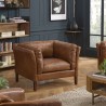 OCTAVE Vintage Brown MILANO Armchair - Wood Legs