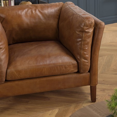 OCTAVE Vintage Brown MILANO Armchair - Wood Legs