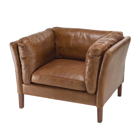 Fauteuil vintage en cuir marron OCTAVE MILANO