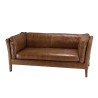 Canapé marron MILANO vintage cuir 3 places OCTAVE