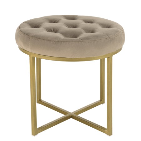 Tabouret rond AGATHE velours taupe 41x41cm