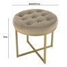 Tabouret rond AGATHE velours taupe 41x41cm