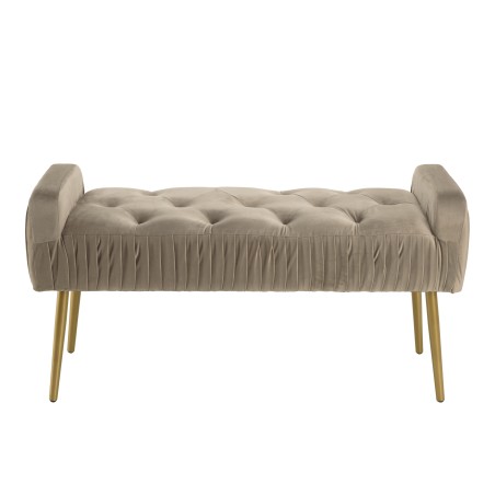 Banc de lit AGATHE en velours taupe