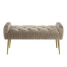 Banc de lit AGATHE en velours taupe