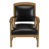 Fauteuil teck et cuir noir DAK- Style colonial pour votre intérieur