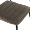 Chaise velours gris foncé AGATHE - Pieds métal noir