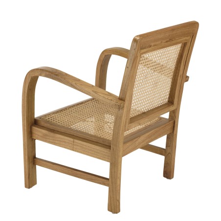 Fauteuil WALLY - Bois de Mindi et cannage clair