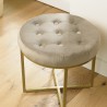 Tabouret rond AGATHE velours taupe 41x41cm