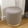 AGATHE Round Stool 40x40cm Brown Corduroy with Wooden Base
