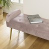 AGATHE - Powder Pink Velvet Bed Bench with Gold Metal Legs