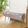 AGATHE - Powder Pink Velvet Bed Bench with Gold Metal Legs