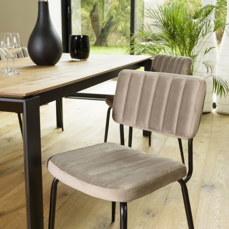 AGATHE Taupe Velvet Chair - Trendy and Comfortable Design