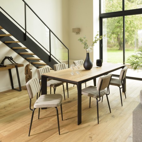 Chaise AGATHE en velours taupe - Confort et style tendance