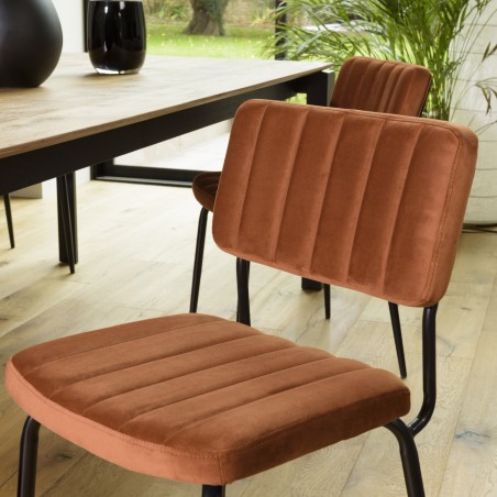 AGATHE Orange Velvet Chair - Trendy and Comfortable