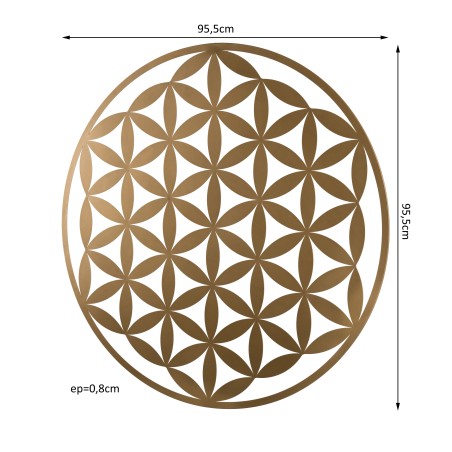 TOD - Round Metal Wall Decoration 95x95cm Golden Color