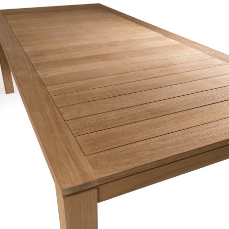 Table de jardin en bois Teck KIM VIESTE 220 x 100 cm