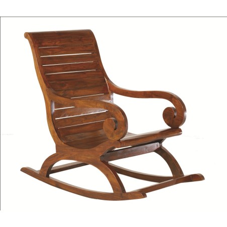 Rockingchair marron bois Mindi LORINE