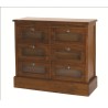 LORINE - Brown 6 Drawer Mindi Wood Grainetier