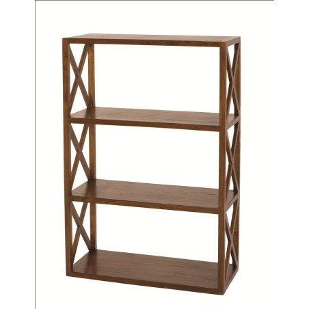 LAUREN Brown 3-tier lattice shelf Mindi wood