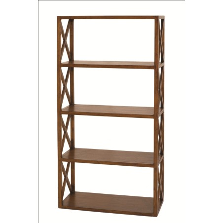 LORINE Brown 4-tier Lattice Shelf Mindi Wood
