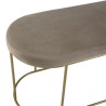 Banc velours gris taupe AGATHE - Pieds métal doré