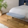 Banc AGATHE velours bleu pieds métal doré