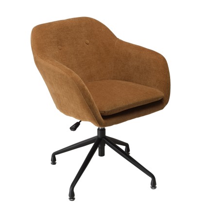 AGATHE Orange Fabric Armchair - Comfortable Office Chair