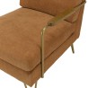 Fauteuil lounge AGATHE - Tissu orange métal doré