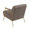 Fauteuil lounge AGATHE - Tissu taupe métal doré