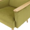 AGATHE Light Green Velvet Armchair - Wooden Legs & Armrests
