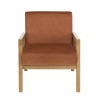 Fauteuil AGATHE velours orange et rotin