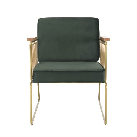 AGATHE Dark Green Velvet Armchair - Stylish Lounge Chair