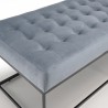 Banc velours bleu clair AGATHE - Structure métal noir